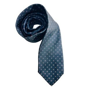 Brooks Brothers Makers Mens Navy Blue Silk Geometric Medallion Necktie USA Made